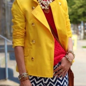 J Crew Yellow Peacoat Blazer Jacket NWT